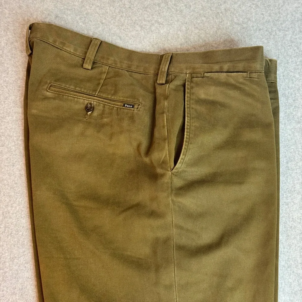 Polo Ralph Lauren Classic Fit Chino Pants Mens 36x30 Olive Brown Cotton Twill